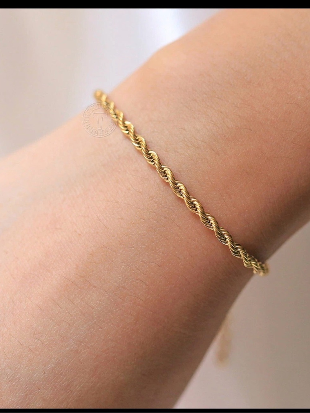 Delicate Gold Rope Bracelet for Women - Classic Twisted Chain